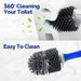Wall‑Mounted Refillable Spray Toilet Brush — 40cm Handle, TPR Silicone, White