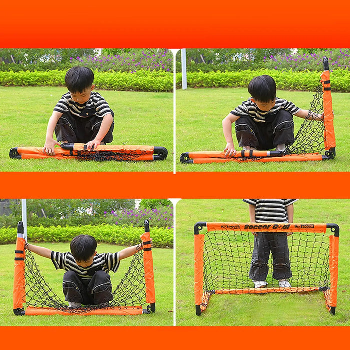 Foldable Kids Football Goal with Ball, Pump & Ground Pegs