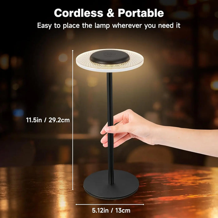 RGB Color Changing Lamp - Cordless DIY Dimmable Desk Light with Touch Control - Ideal for Dinner, Patio, and Bedroom Settings