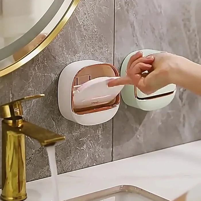 Waterproof Soap Dish – Non-slip, Leak-proof Shower & Sink Soap Holder (Plastic, L)