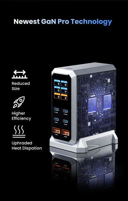 240W GaN Desktop Charger — 6‑Port (4×USB‑C, 2×USB‑A), 140W PD3.1 & PPS
