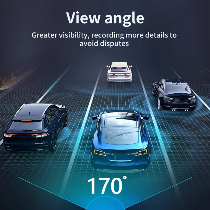 1080p Dual‑Lens Dash Cam with Wi‑Fi — Front & Cabin, Night Vision, Loop Recording