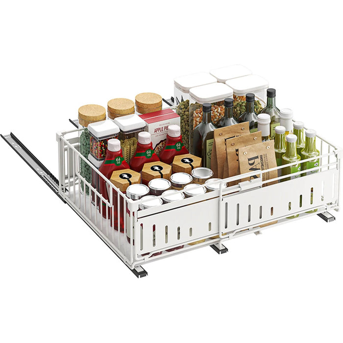 Telescopic Pull-Out Drawer Organiser — Adjustable 33–49cm for Cabinet & Cupboard