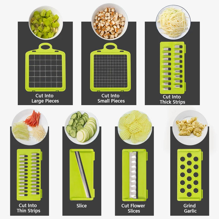 14/16 in 1 Multifunctional Vegetable Chopper Onion Chopper Handle Food Grate Food Chopper Kitchen Vegetable Slicer Dicer Cut