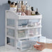 Transparent Cosmetic & Jewellery Organiser — 3 Drawer, 4-Layer Plastic Storage
