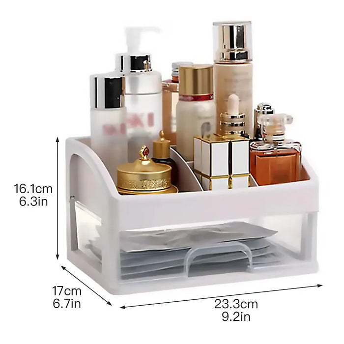 Transparent Cosmetic & Jewellery Organiser — 3 Drawer, 4-Layer Plastic Storage