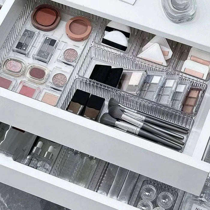 Stackable Acrylic Drawer Organiser — Adjustable Divider Trays for Makeup