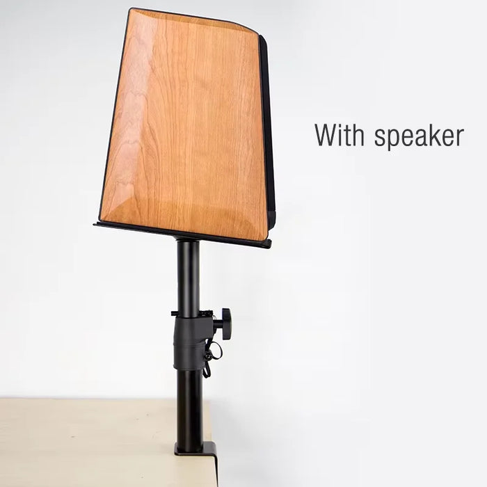 Studio‑grade Clamp‑Mount Speaker Stand — Height‑Adjustable Desktop Platform for Monitors