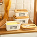 Ceramic Butter Dish with Bamboo Lid & Knife — Square Sealed Butter Box (350/500/650ml)