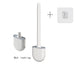 Wall-mounted Silicone Toilet Brush & Holder — Long Non-slip Handle, Ventilated Case, No-drill Fit