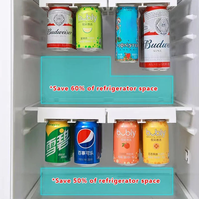 Fridge Hanging Drawer Can Dispenser – Plastic Beverage Rack, Holds 8 Cans (17x28cm)