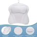 Bath Pillow for Neck & Back Support with Strong Suction Cups — Soft Spa Cushion (White)
