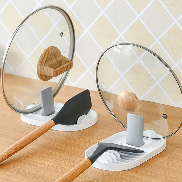 Nordic-Style Foldable Pot Lid & Spoon Holder — Heat‑Resistant, Single or 2‑Pack