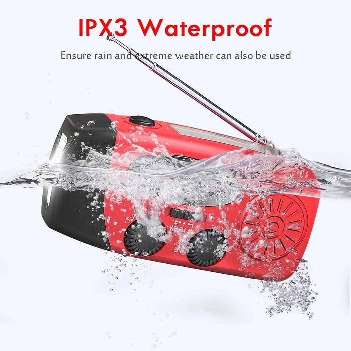 Disaster Prevention Emergency Flashlight Radio Solar Hand Crank Rechargeable Rechargeable Multifunctional LED Reading Light Radi