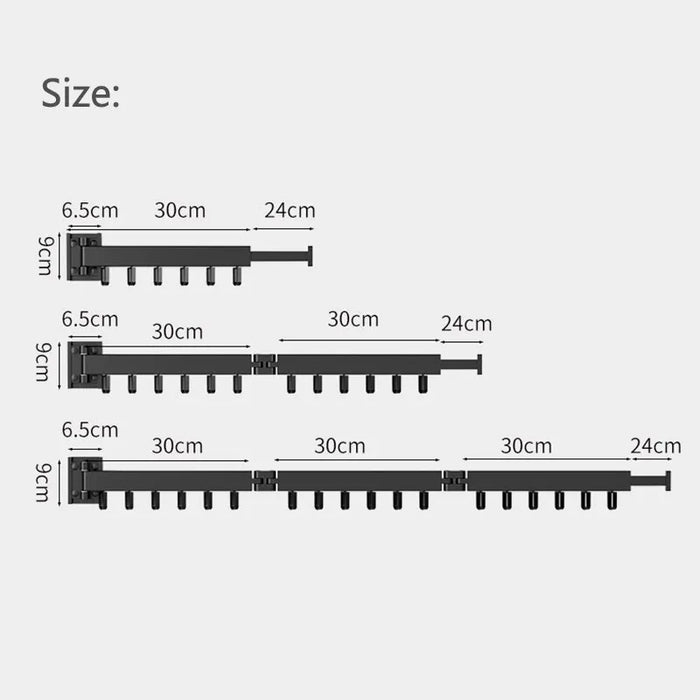 Wall-Mounted Foldable Aluminium Clothes Drying Rack — Ideal for Balcony, Bedroom & Kitchen