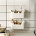 Adhesive Wall-Mounted Storage Rack – 2-Piece White Kitchen & Bathroom Organiser