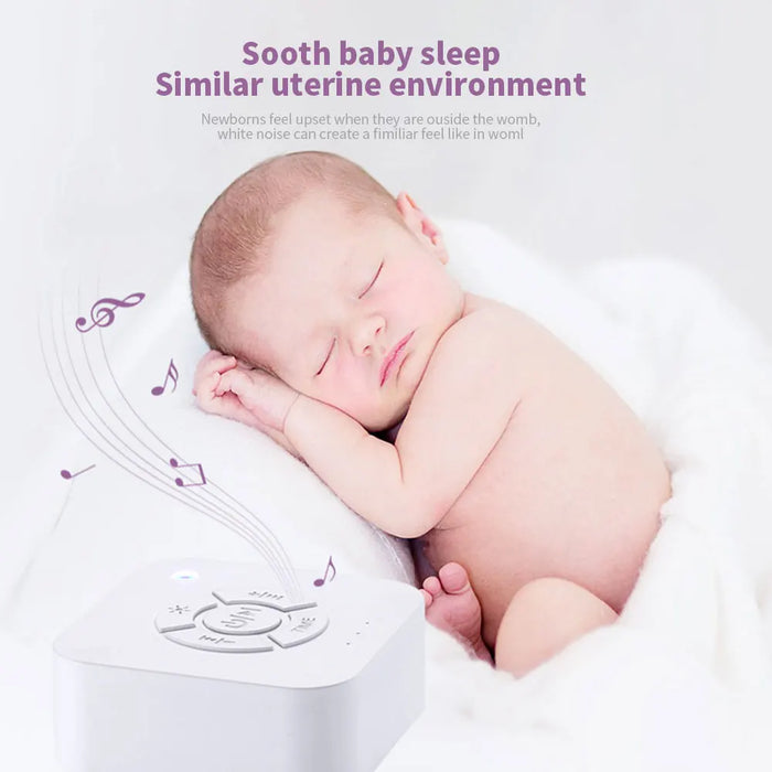 White Noise Sound Machine Sleep Soother — 9 Soothing Sounds, Breathing Light, Timer, Type‑C Rechargeable