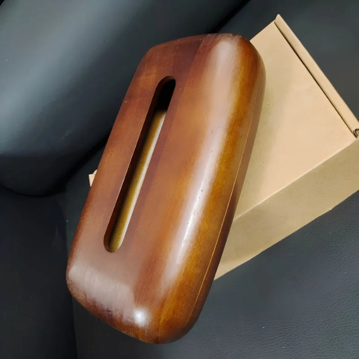 Walnut Wood Tissue Box Cover – Rectangular with Removable Lid, Minimalist Home Décor