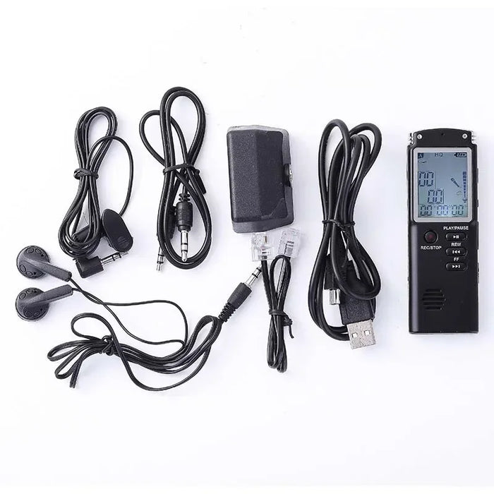 Professional USB Voice Recorder – 4/8/16/32/64GB, WAV/MP3, Noise Reduction, Up to 96h