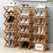 Bamboo Installation-Free Shoe Rack — 2 to 6 Tier Foldable Storage Shelf