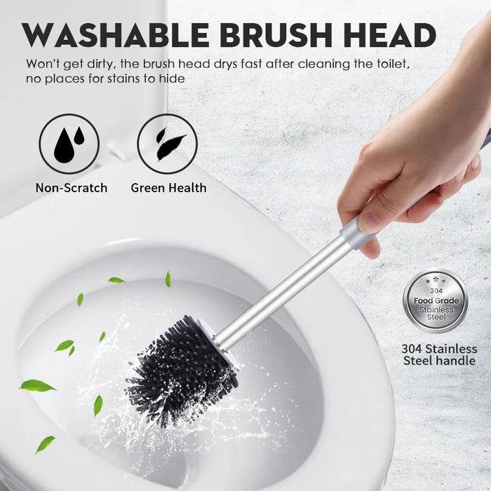 SDARISB DR-FE94 Silicone Toilet Brush — Long Handle, Bendable Head