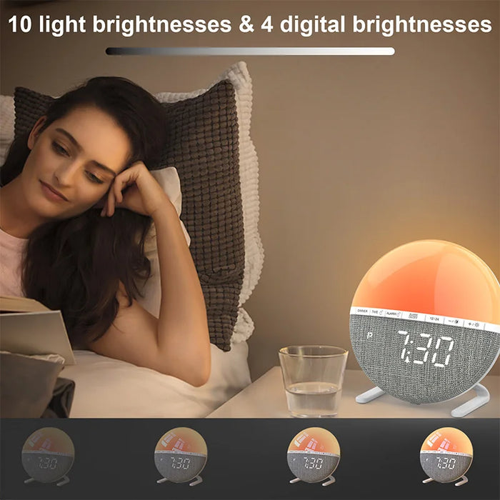 Wake-up Light Sunrise Alarm Clock — Colour Mood Lamp with Natural Sounds