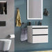 4-piece Stainless Steel Bathroom Set — Toilet Roll Holder, Towel Ring & 2 Hooks