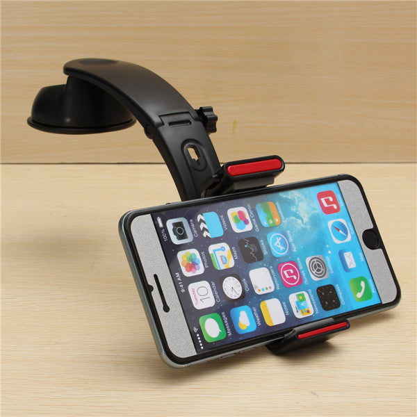 Strong Sucker 3 in 1 Clip-on Phone Holder - Car Wind Shield and Dashboard Phone Stand for iPhone 8 X - Ideal Cell Phone Holder for Safe Driving