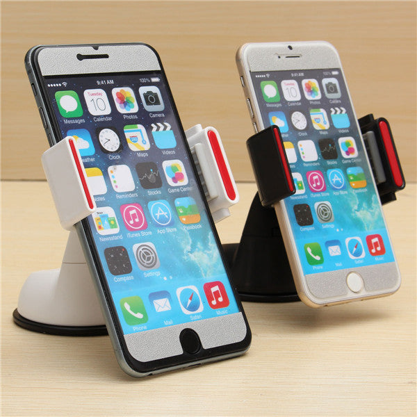 Strong Sucker 3 in 1 Clip-on Phone Holder - Car Wind Shield and Dashboard Phone Stand for iPhone 8 X - Ideal Cell Phone Holder for Safe Driving