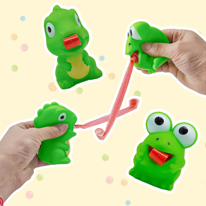 Pinch Frog & Dinosaur Tongue-Out Sensory Fidget Toy – Funny Stress-Relief Gift for Kids & Cats