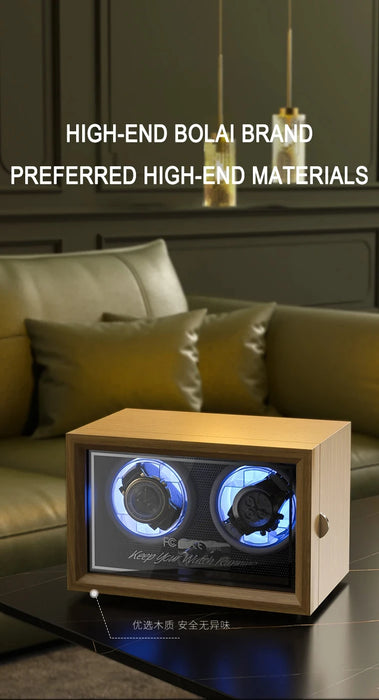 Wooden USB Watch Winder for Automatic Watches — Silent Mabuchi Motor