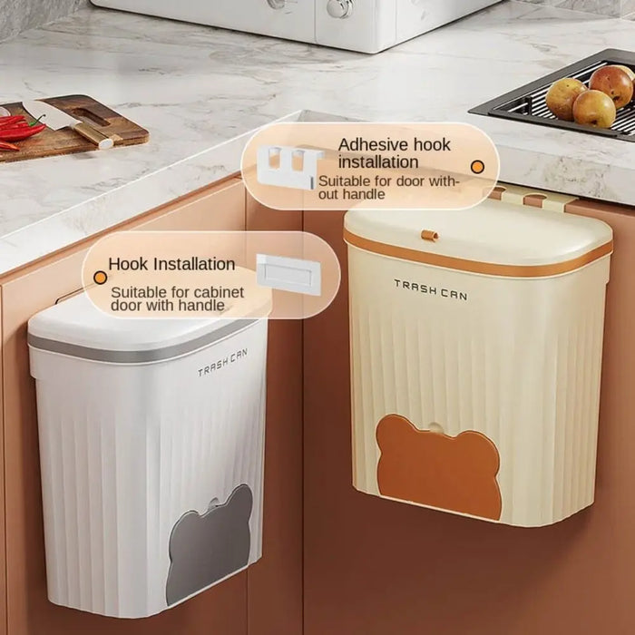 Cabinet Compost Bin with Lid — 6L or 10L, Wall‑Mount or Free‑Standing