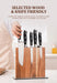 Acacia Wood Magnetic Knife Block with Stainless Steel Base