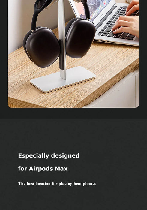 Aluminium Headphone Stand for AirPods Max — Detachable, Auto‑sleep, Anti‑slip Pad