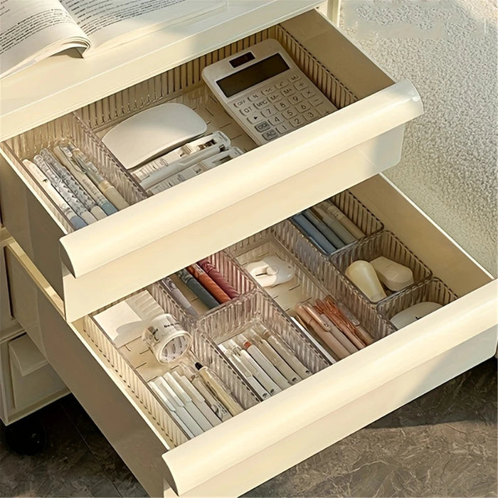 Stackable Acrylic Drawer Organiser — Adjustable Divider Trays for Makeup