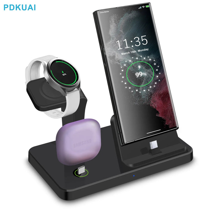 3-in-1 Type-C Wireless Charging Dock for Samsung Galaxy Phones, Watch & Buds