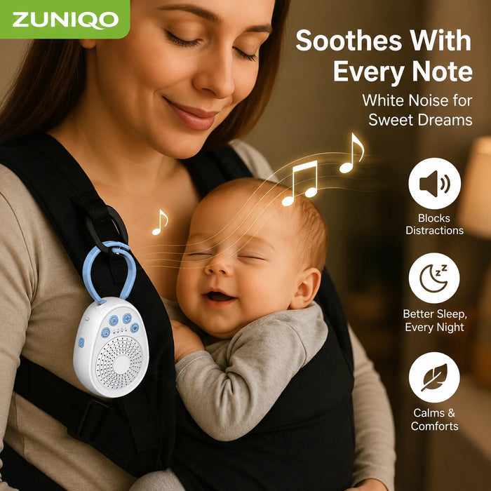 Portable White Noise Machine for Babies — 20 Soothing Sounds, USB Rechargeable & Battery