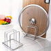 Stainless Steel Cutting Board & Pot Lid Rack – Compact Countertop Holder