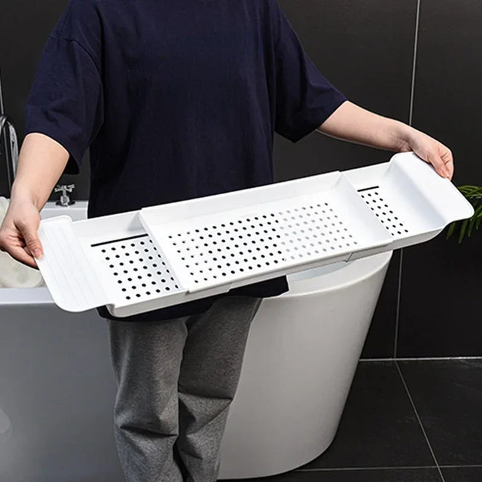 Retractable Bathtub Storage Rack – Expandable Bath & Kitchen Shelf