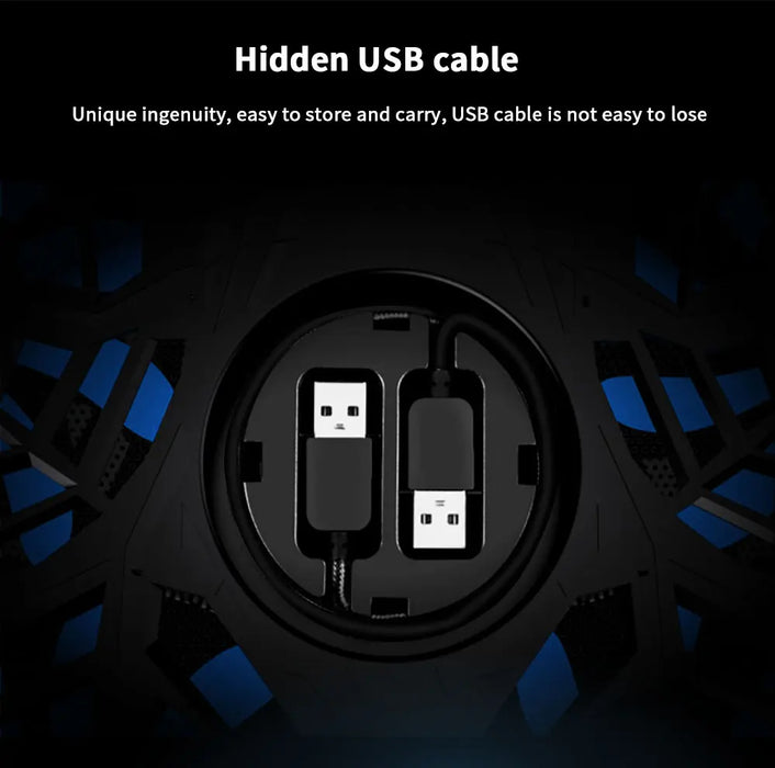 Laptop Cooler Stand with 4 Fans & 2 USB Ports — Fits 13–17 inch