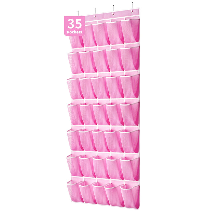 35-Pocket Over-the-Door Shoe Organiser – Breathable Mesh Hanging Storage