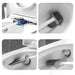 Silicone Toilet Brush Set — Flat Flexible Head with Wall-Mounted Holder