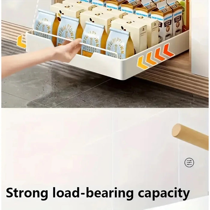 Under-sink Pull-out Drawer Organiser – No-drill Sliding Storage Rack for Kitchen & Bathroom