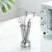 Stainless Steel 6-Slot Wall-Mounted Toothbrush & Makeup Brush Holder