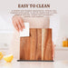 Acacia Wood Magnetic Knife Block with Stainless Steel Base