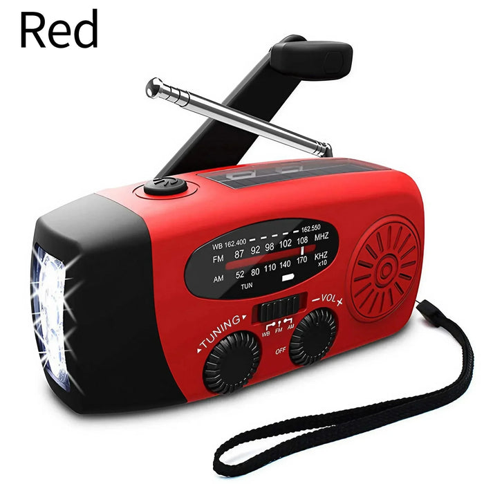 Disaster Prevention Emergency Flashlight Radio Solar Hand Crank Rechargeable Rechargeable Multifunctional LED Reading Light Radi
