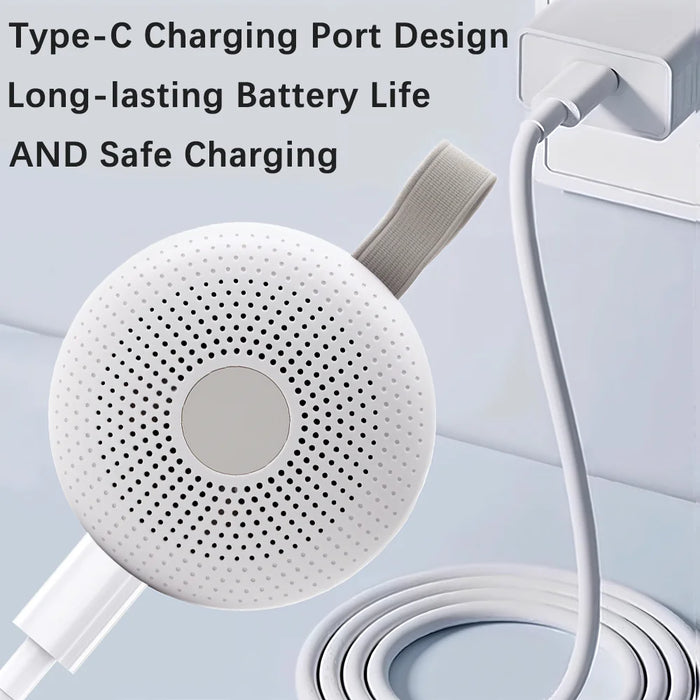 Portable White Noise Machine for Babies — 15 Soothing Sounds & Smart Night Light, USB Rechargeable