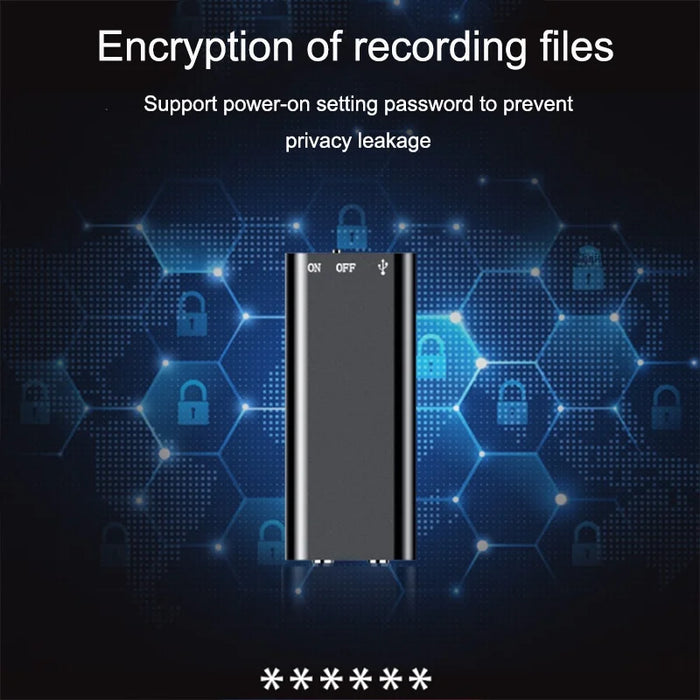 Ultra-thin Mini Voice Recorder — 32GB, Voice-Activated USB MP3 Player