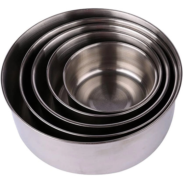 5-Piece Stainless Steel Mixing Bowl Set with Lids — Stackable & Dishwasher Safe