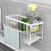 Kitchen Sink Organiser — Sponge Holder with Dishcloth Hanger and Adhesive Sticker